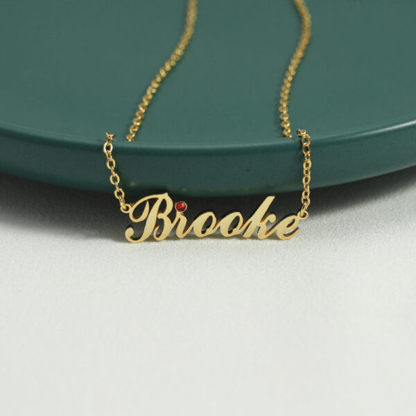 name necklace with birthstone CVN17-5