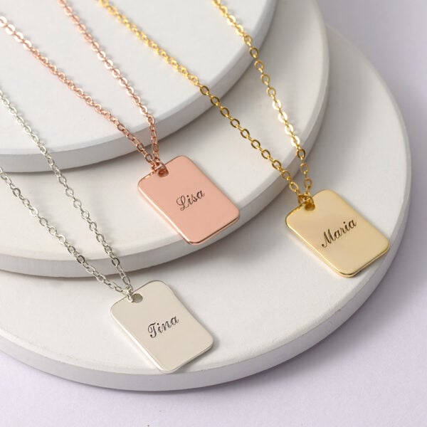 Dainty Name Tag Necklace CVN23 - Image 4