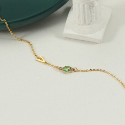 Birthstone Letter Bracelet Cvb15 1